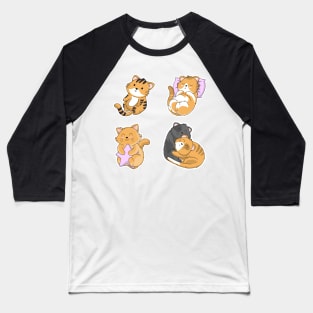 Funny Cute Cat Sticker Pack for cat lover Baseball T-Shirt